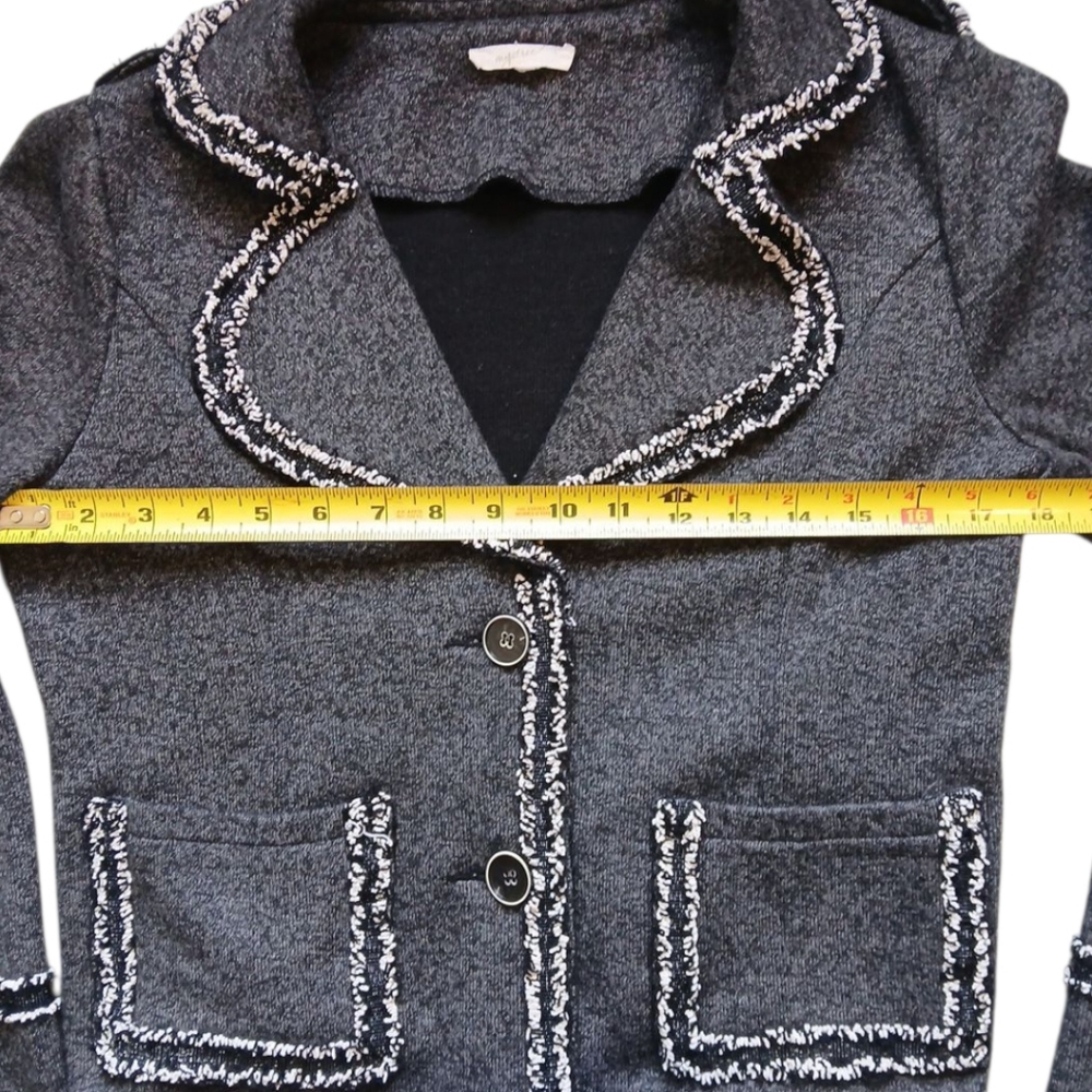 Mystree Women's‎ Gray Tweed Jacket Sz S - Picture 7 of 9